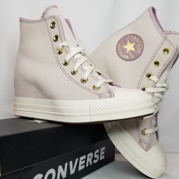 Converse Women's CTAS Wedge Platform Golden Hits Size 7.5 Orchid A12763C  NWT - Picture 1 of 9